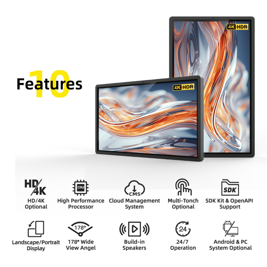 BS817 Narrow Bezel wall mount lcd display/Digital Touch Screen Display