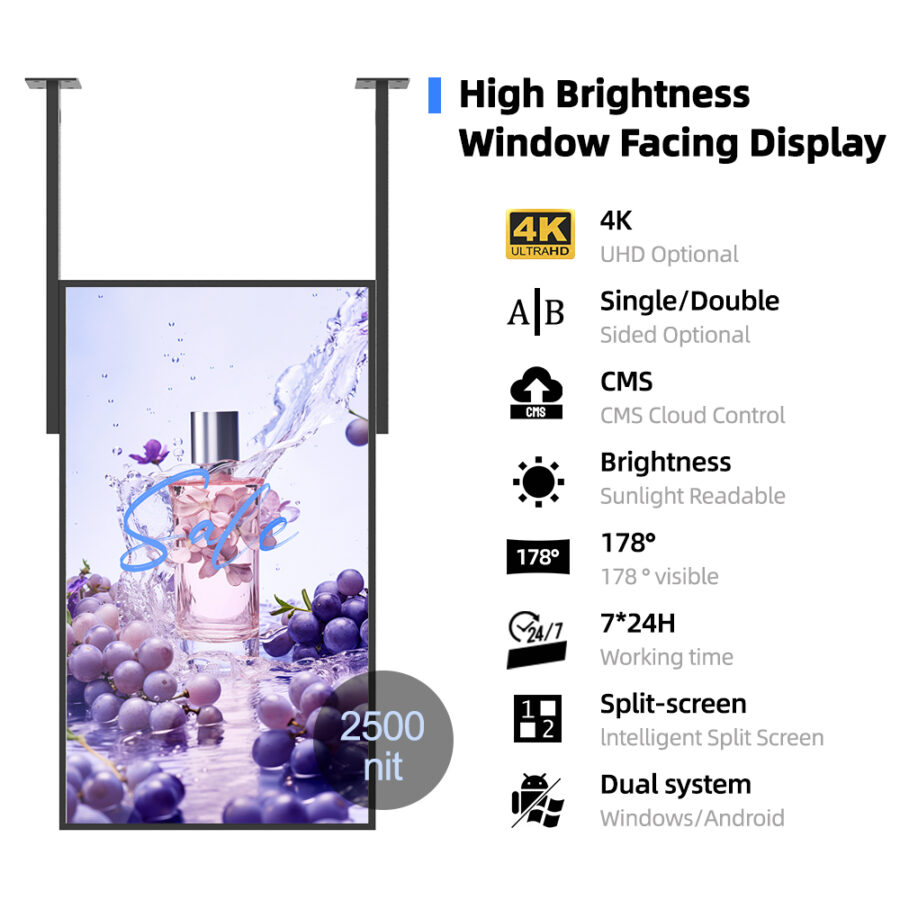 Dvostrani LCD reklamni zaslon za izlog – MWE665