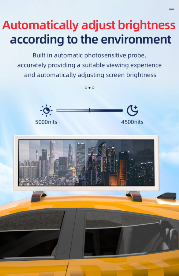 BS Taxi Top Outdoor P2.0 High Resolution Integrated Smart Control System Ip65 Taxi Top LED Display Full Color