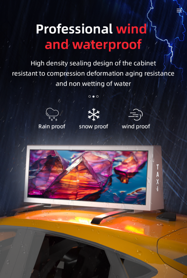 BS Taxi Top Outdoor P2.0 High Resolution Integrated Smart Control System Ip65 Taxi Top LED Display Full Color